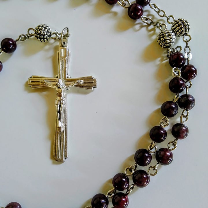 Garnet rosary store beads