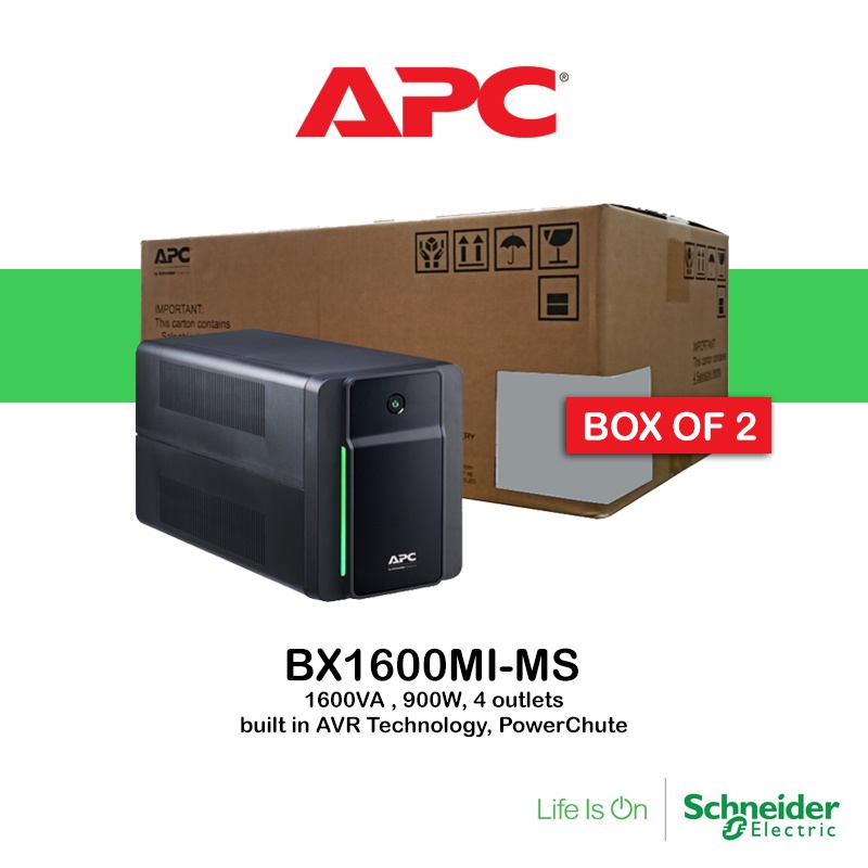 APC BX1600MI Back UPS 1600VA 900W UPS Battery Backup & Surge Protector, BX1600MI-MS, City Center For Computers