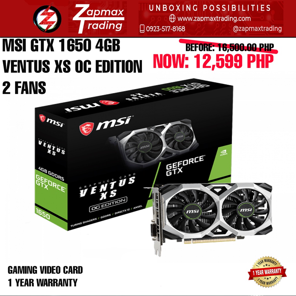 Gtx 1650 msi discount ventus xs oc