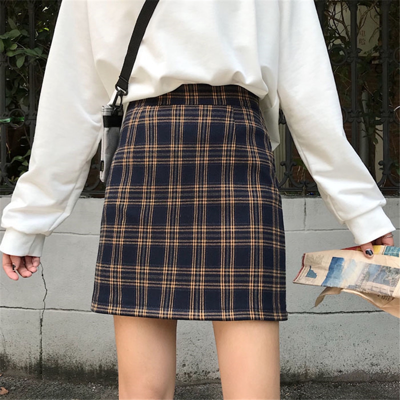 Long plaid skirt xl sale