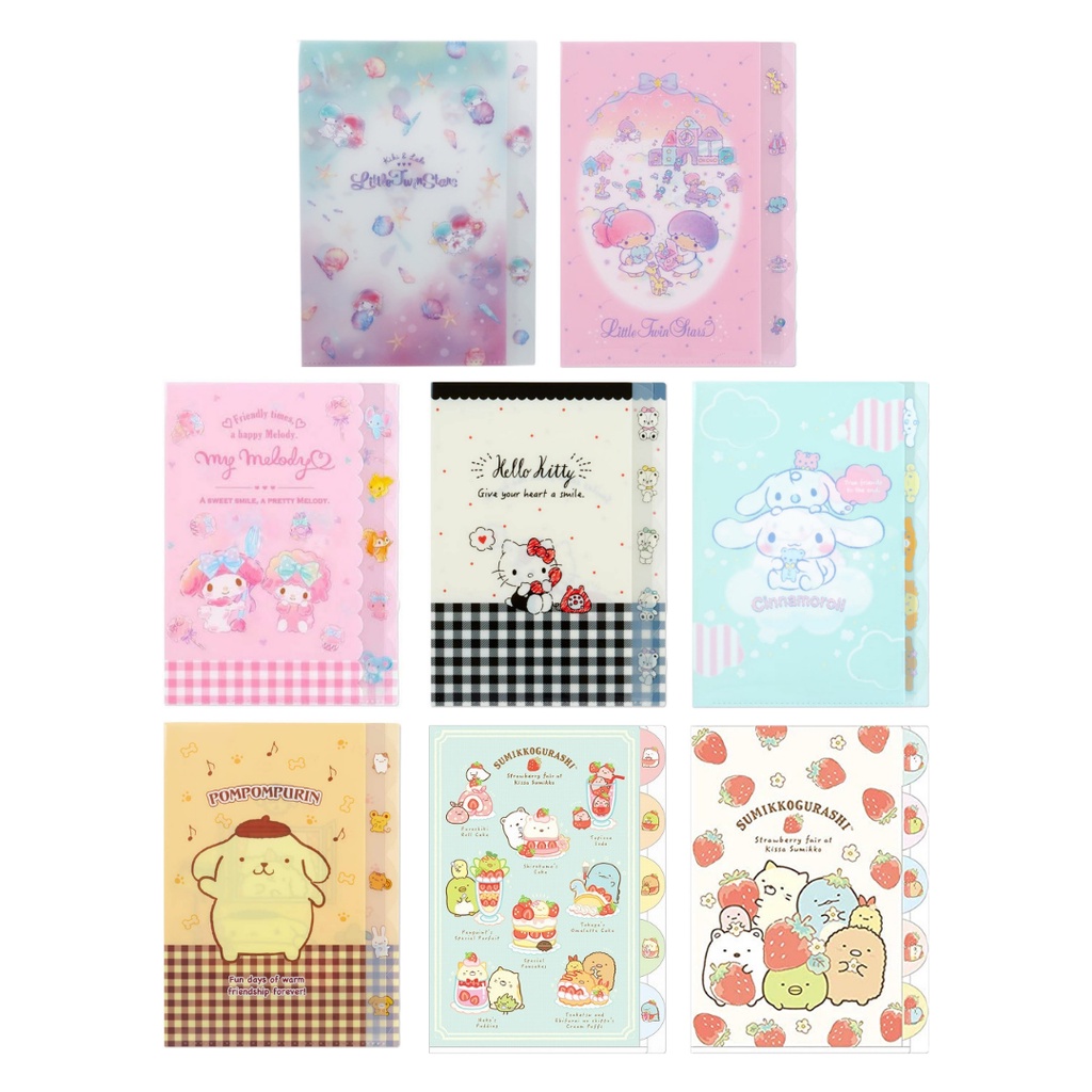 Hello Kitty Plastic Folder with Pockets and Zipper, Clear File, A4 Size, Sanrio  Stationery