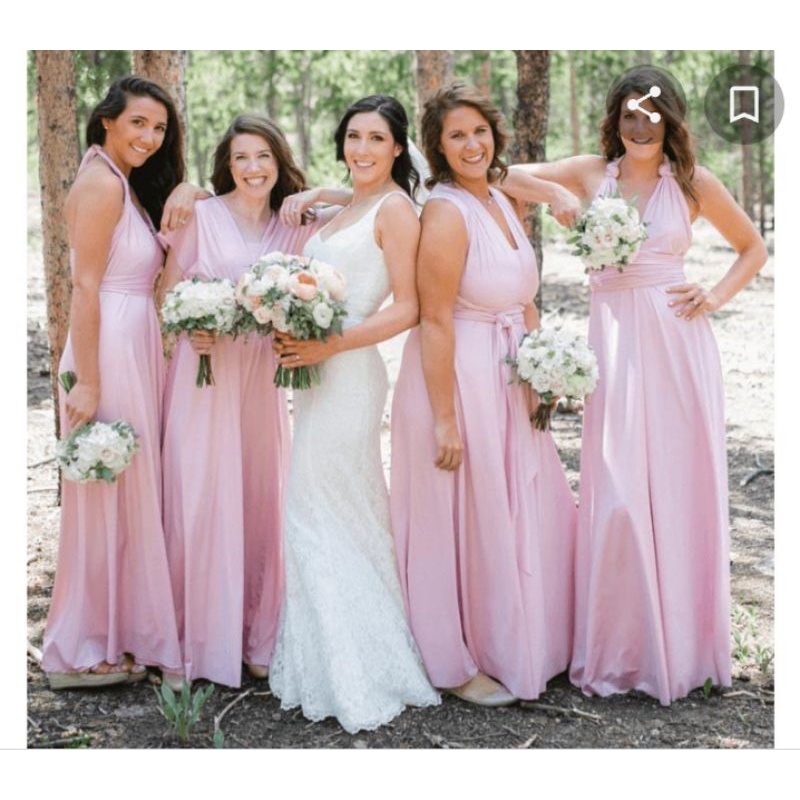 Blush pink top infinity gown