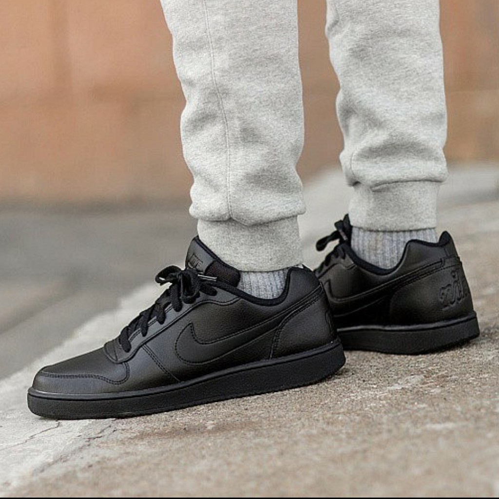 Nike ebernon best sale low black black