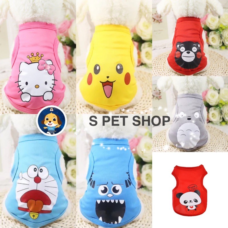 Cute Pet Clothes Cartoon Pet Clothing Summer Shirt Casual Vests