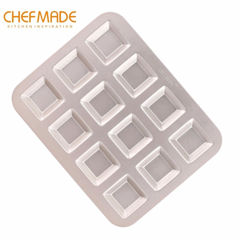 CHEFMADE Financier Cake Pan, Non-Stick 6-Cavity Rectangle Muffin Pan  Biscuits Cookies Bakeware - Yahoo Shopping