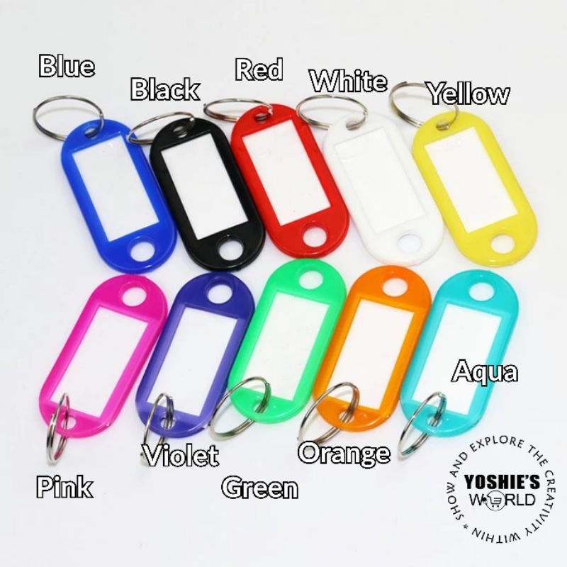 Plastic keychain tags shop