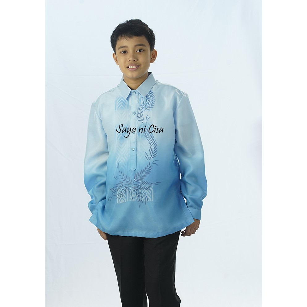 Barong Tagalog for Kids Blue Shopee Philippines