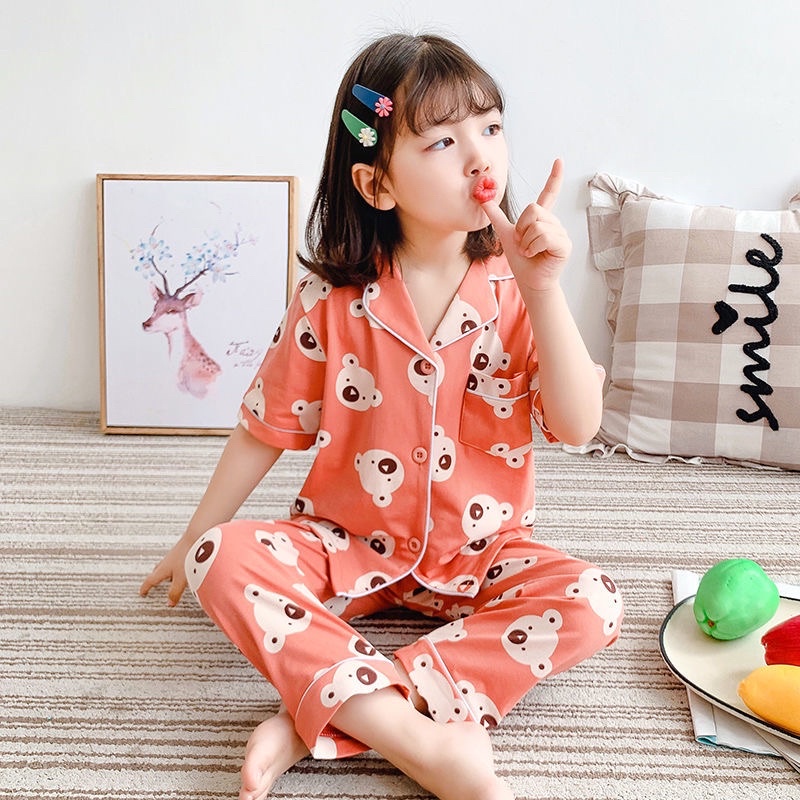 Kids Cotton Animal Pajamas Set Boys And Girls Sleepwear For Ages 9