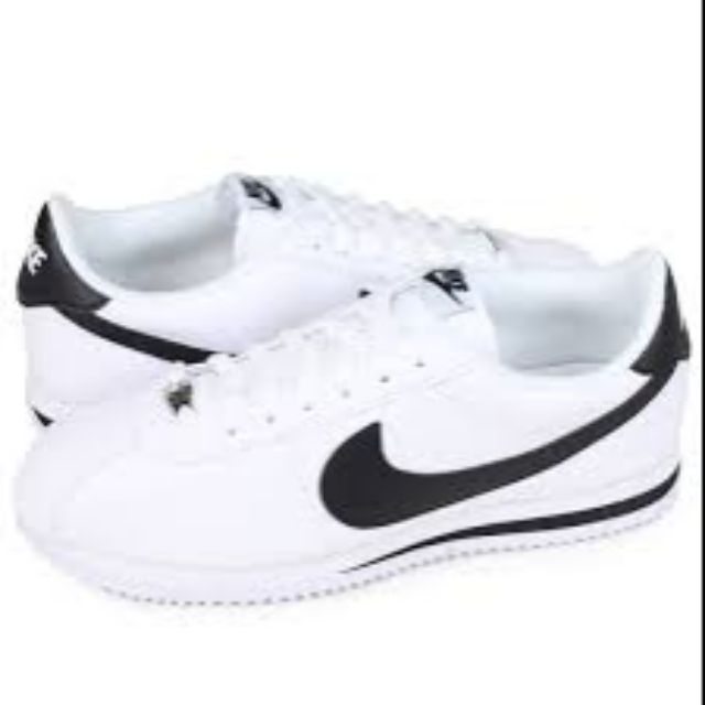 Nike cortez black sales and white