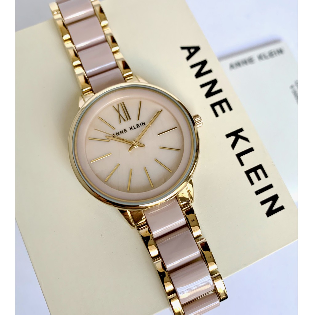 Anne Klein Watch 1412BMGB MOP Pink & Gold Original