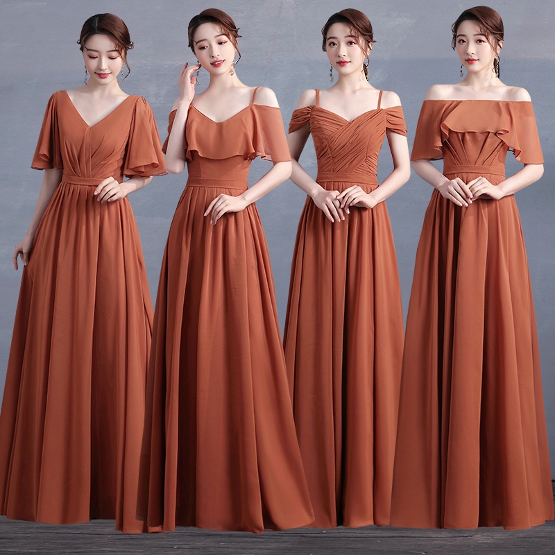 Burnt orange 2025 chiffon dress