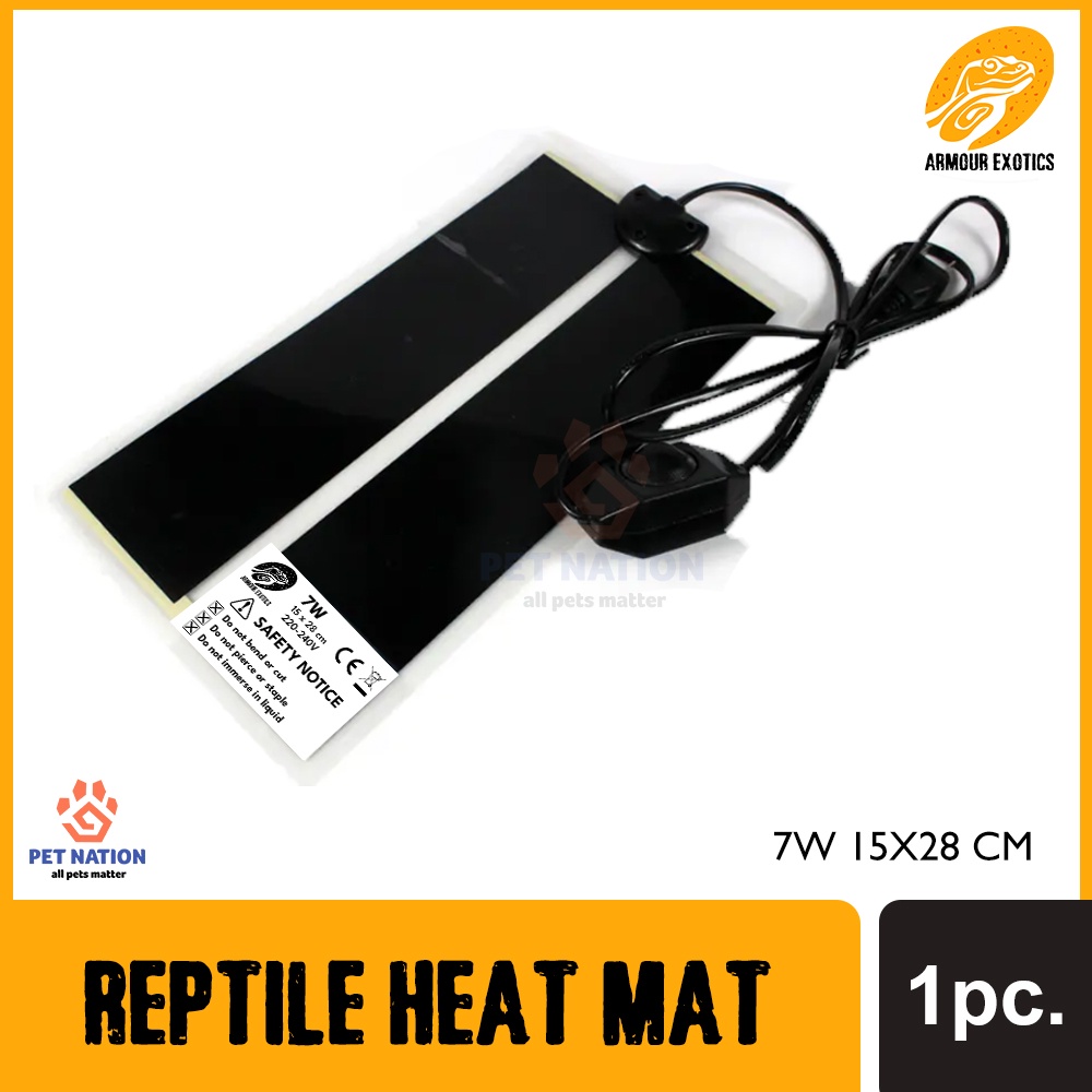 Reptile heat store mat on wood