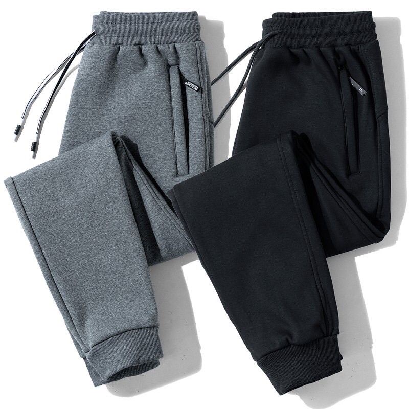 unisex High quality pants plain Jogger pants cotton Jogging pants with  zippers (Makapal Tela)