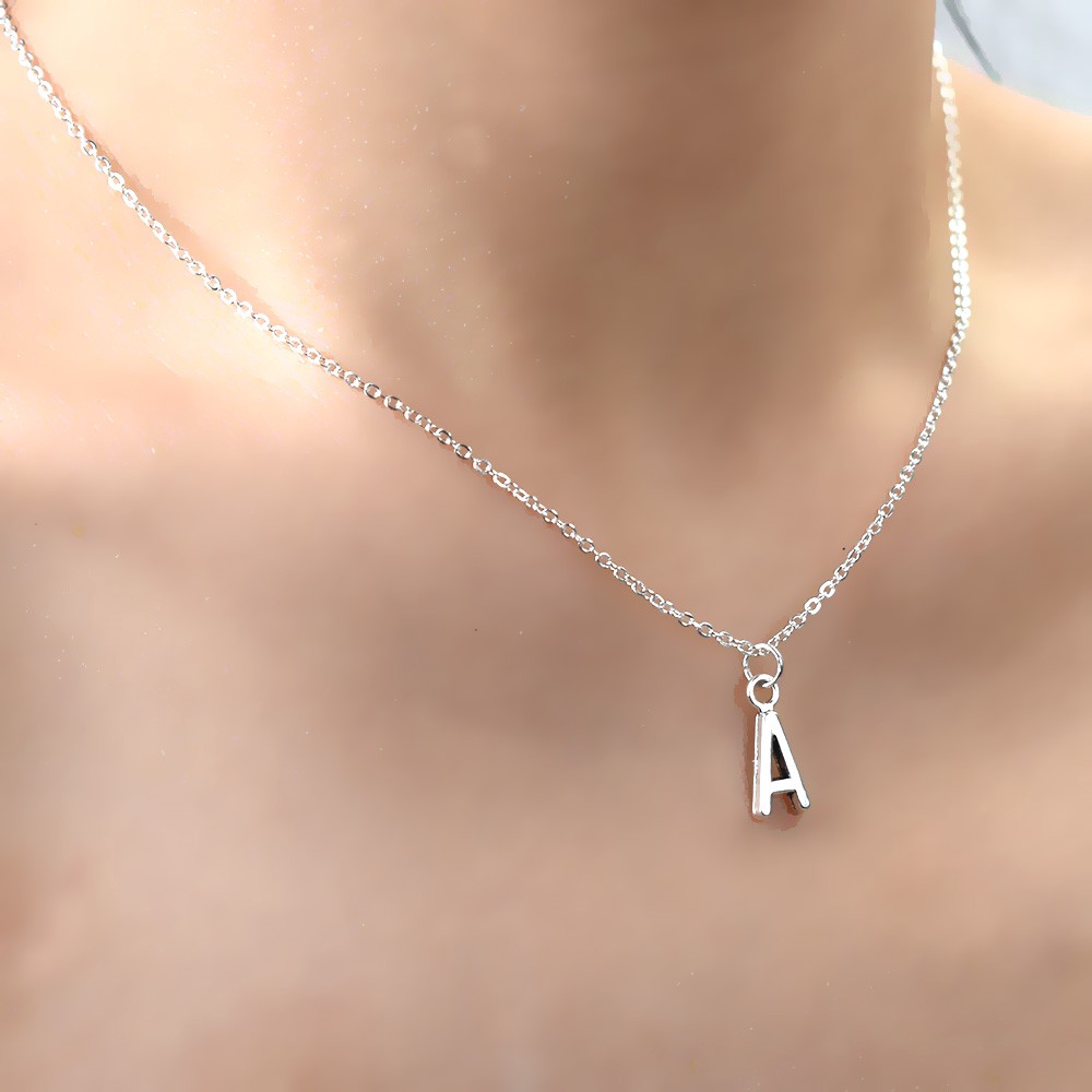 Letter a store pendant silver