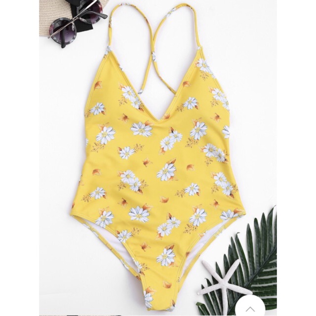 Zaful yellow cheap one piece