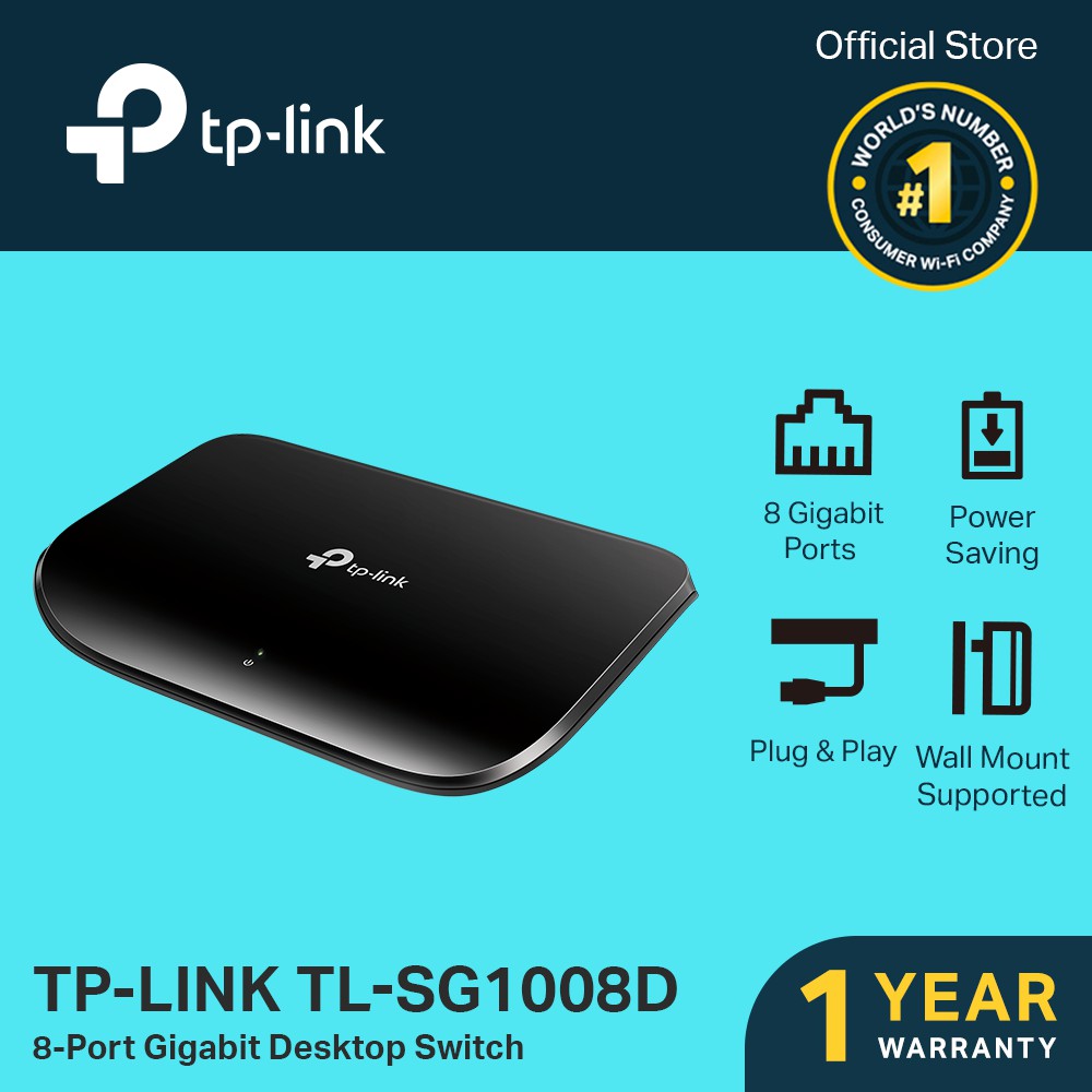 TP-Link TL-SG1008D 8-Port Gigabit Desktop Network Switch Hub