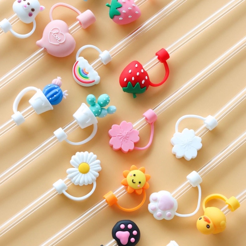 Silicone Straw Covers - Cute Animals | Regular Straw