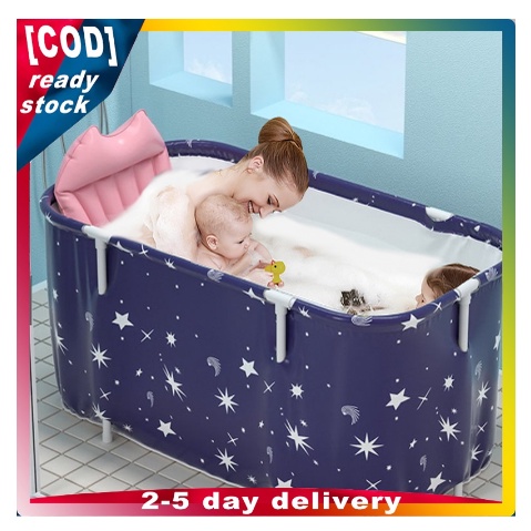 COD】Home Essentials Large Bath Tub Adult Portable Folding Bathtub