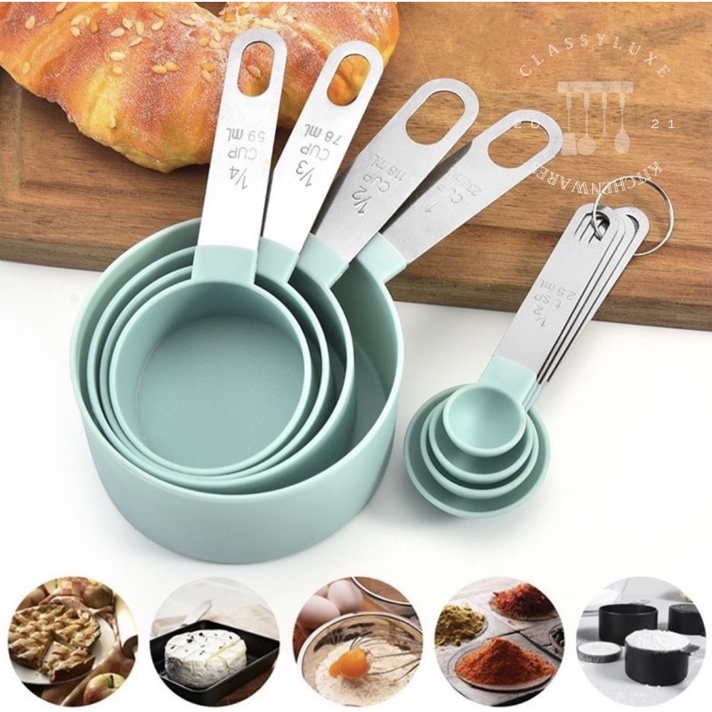 Classy Luxe Stainless Steel Measuring Cups Measuring Spoon Kitchen Baking  Tools Set Kitchen Supplies