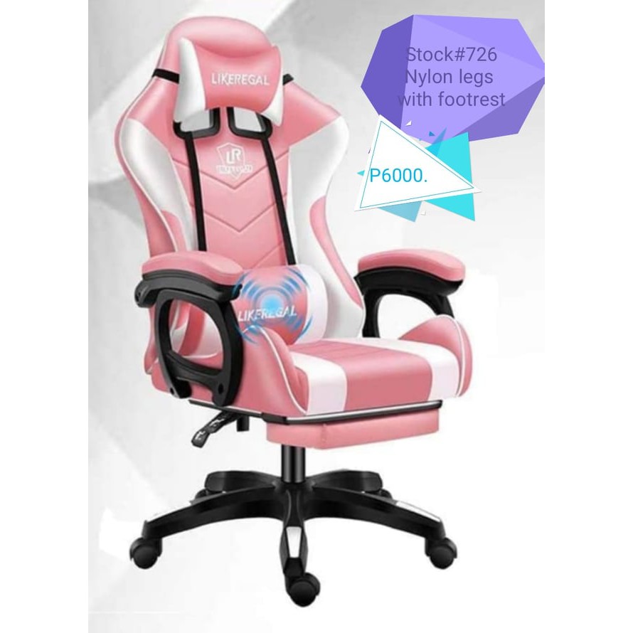 White and best sale pink gamer chair