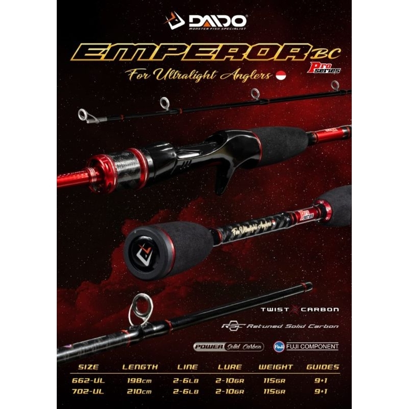 Fishing rod fishing rod Daido Trident tournament Pro Series 165,180 cm  carbon Fuji solid 10-20lb 15kg