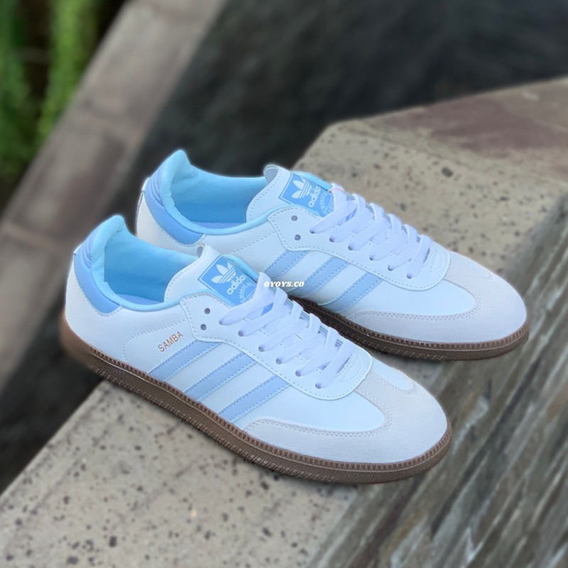 Adidas samba light blue best sale