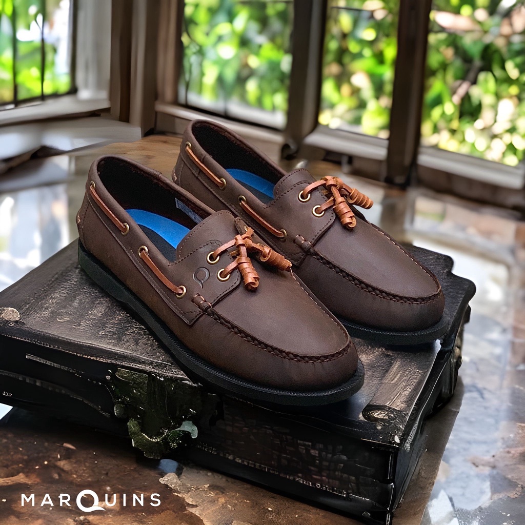 Marquins Genuine Leather Boat Shoes for MEN - Coal Black (30 colors  available)