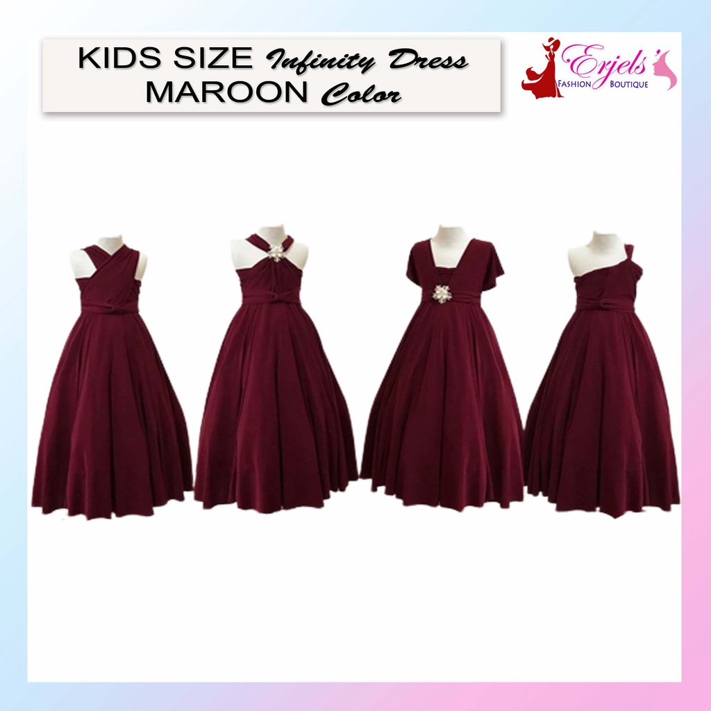 Infinity dress 2025 for kids maroon