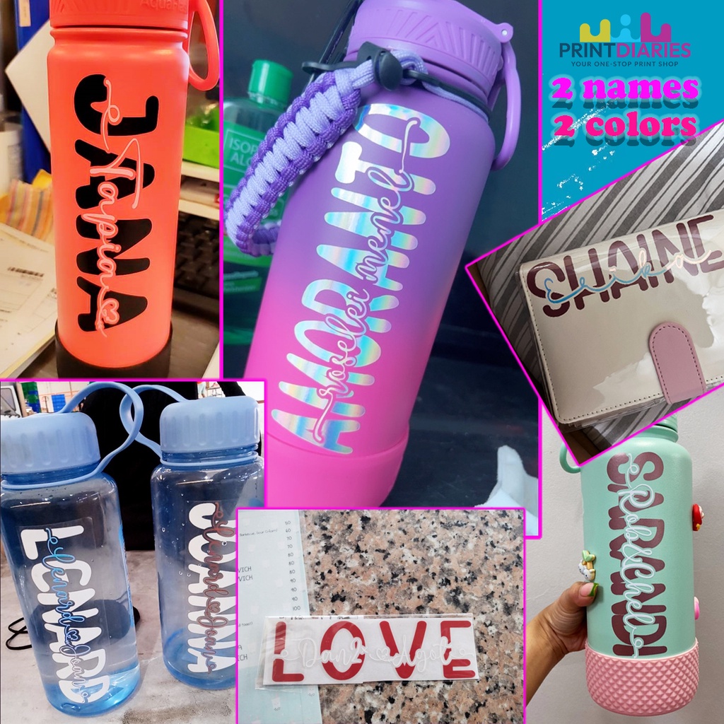 Hydro flask hot sale name stickers