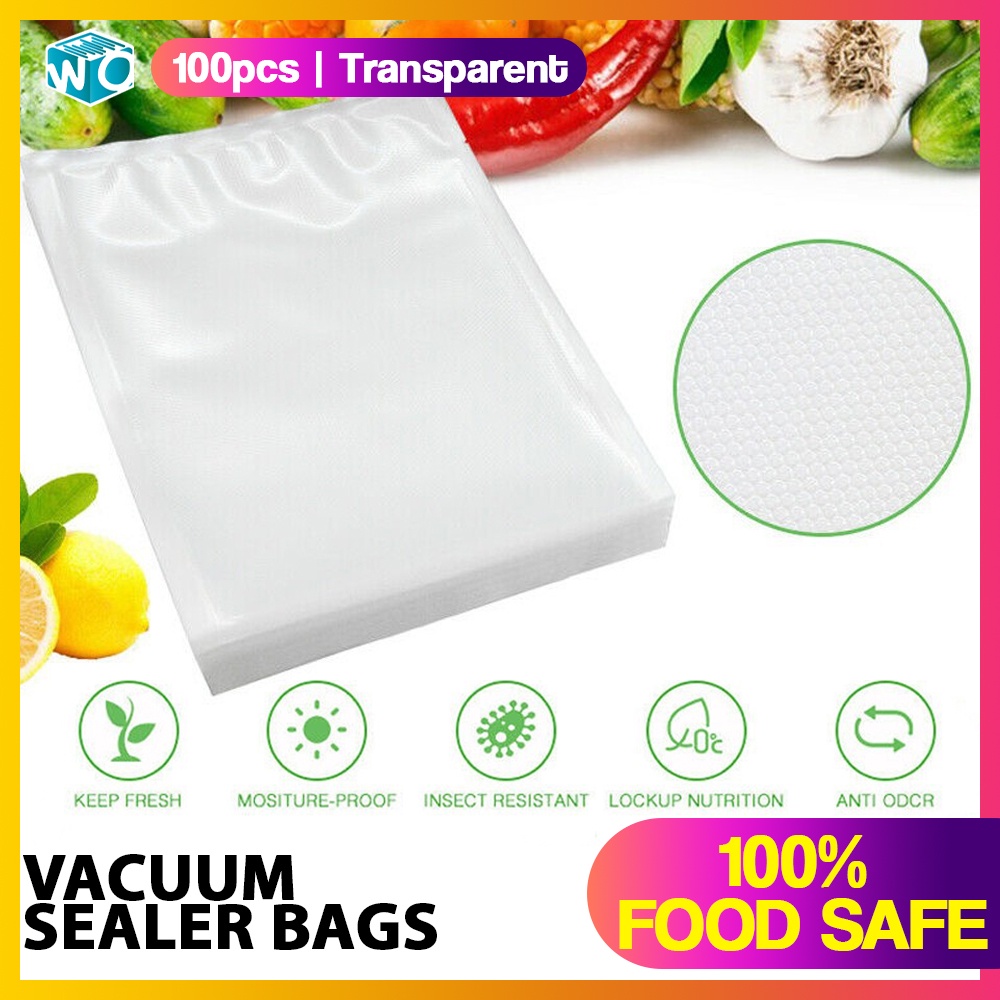 100Pcs Vacuum Sealer Bag Food Grade Precut Vacuum Bags for Food