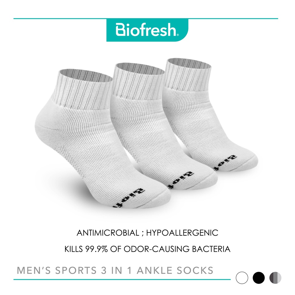 Biofresh Men's Sweat Absorbent Cotton Thick Sports Ankle Socks 3