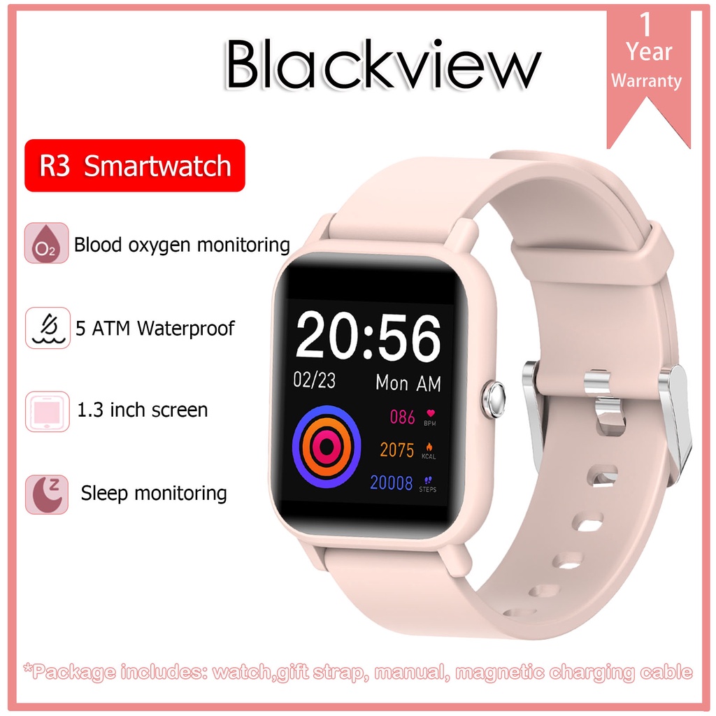 Blackview SmartWatch R3 Pro Heart Rate Men Women Sports Watch Clock Sleep  Monitor Ultra-Long Battrey for IOS Android Phone