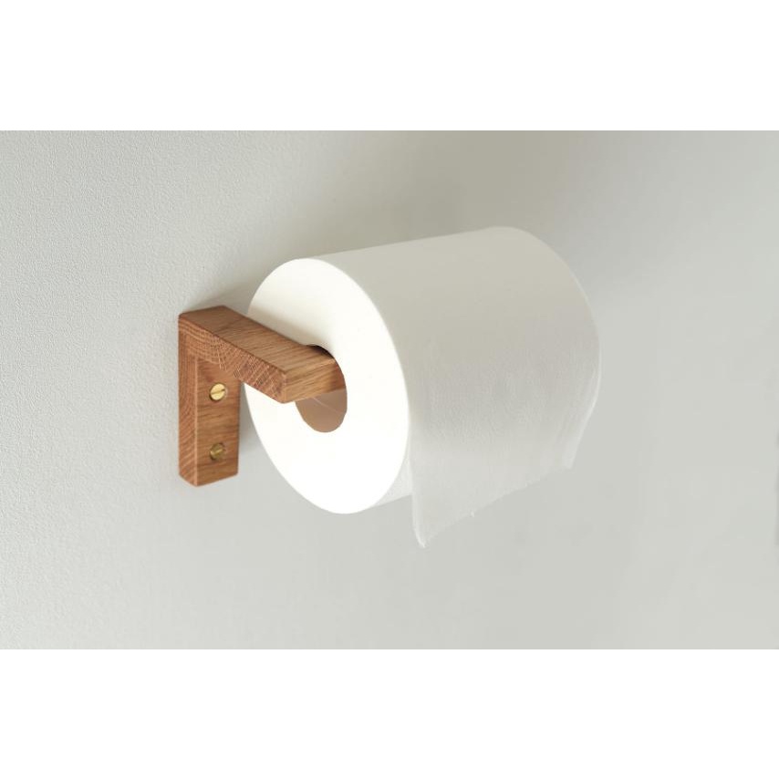 Solid Wood Tissue Holder Paper Roll Holder Wall-mounted Toilet