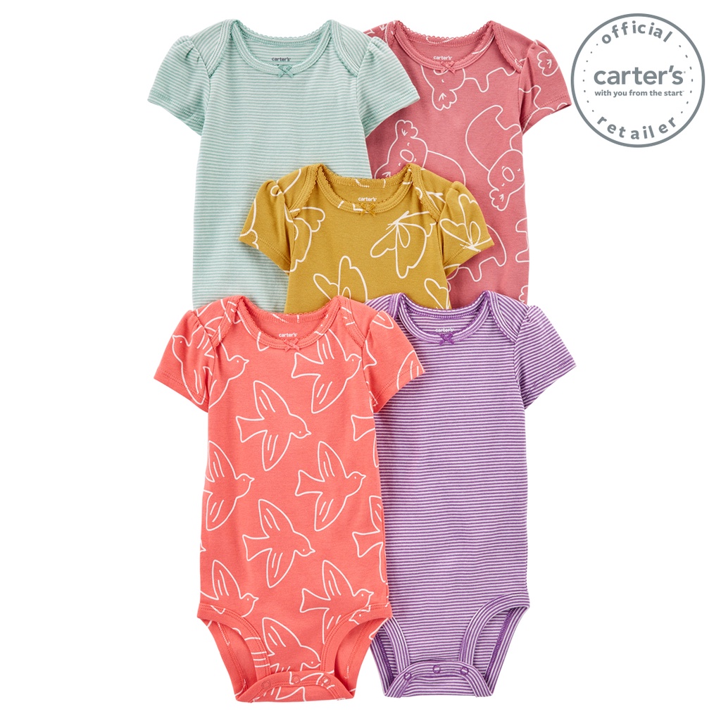 Carter's Baby Girl, Size 3 Month, Set Of (5) Short-Sleeve One-Piece  Bodysuits