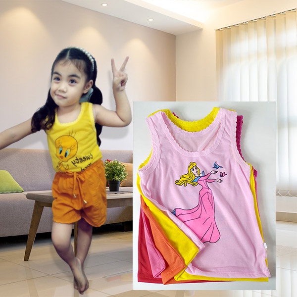 Girls Colorful Printed Sando/Shirts (Everyday Wear) for 1-9 yrs old