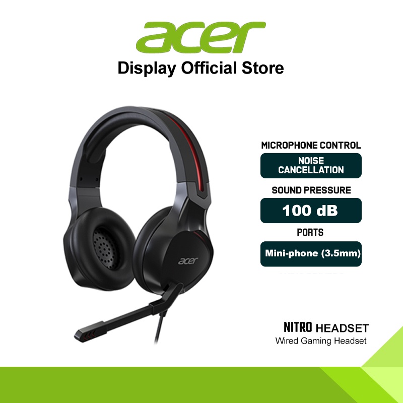 Acer Nitro Gaming Headset with Omnidirectional Mic Adjustable