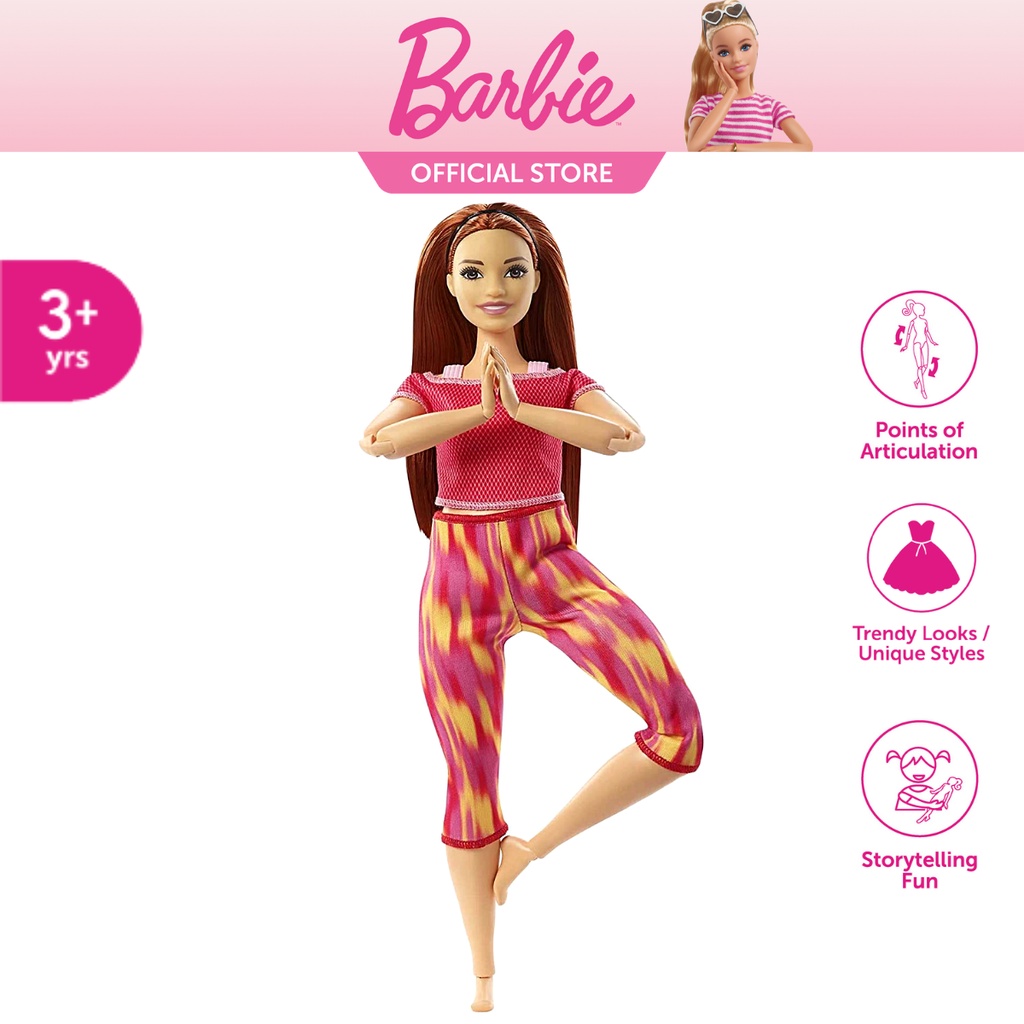 Barbie Made to Move Doll Long Straight Red Hair Wearing Athleisure-wear