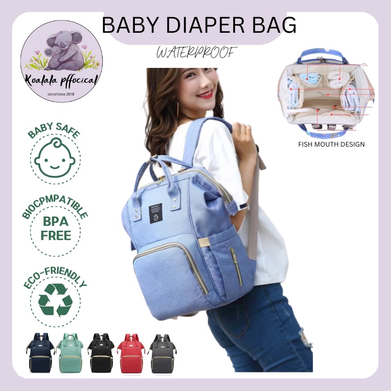 Baby Diaper Bag Backpack Style Large Capacity Waterproof