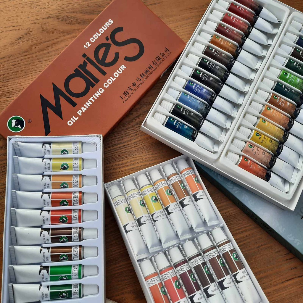 MARIES 24-Colors Oil Painting Set