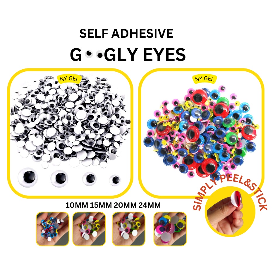 6Pack 3/4/5 Inch Googly Wiggle Eyes Self-Adhesive for Crafts Making  Scrapbooking