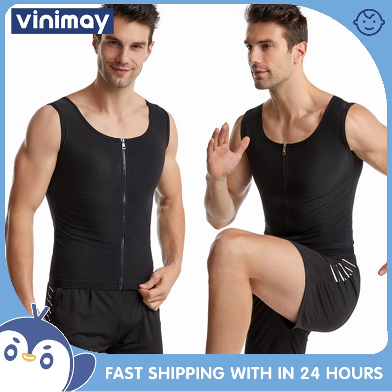 Men's Slimming Zipped Body Shaper Vest –