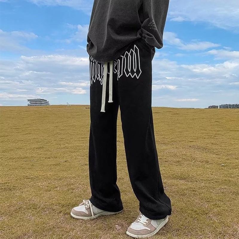 aesthetic pants for men slocks pants Korean wide leg baggy sweat