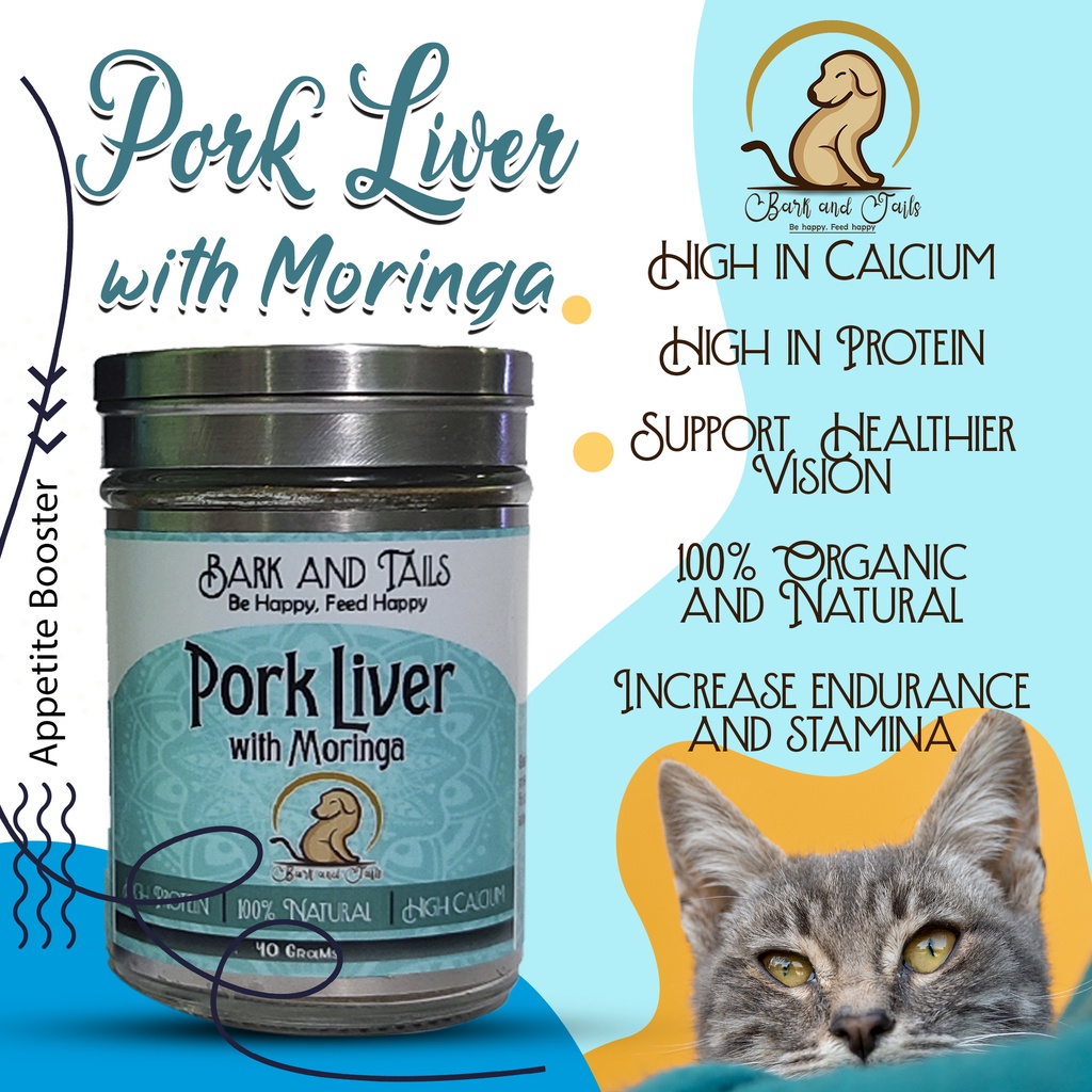 PORK LIVER WITH MORINGA POWDER for Picky Eater Dogs and Cats 40