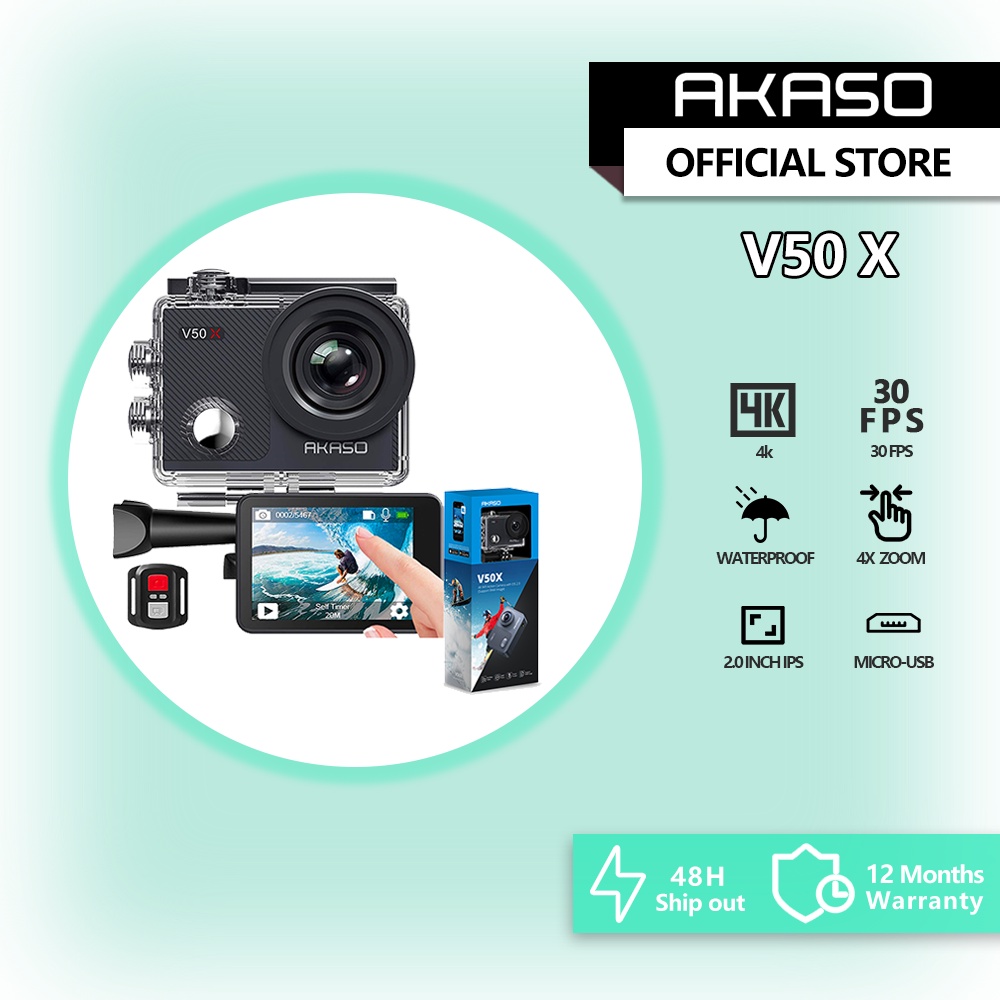 Buy AKASO V50X Native 4K30Fps Wifi Action Camera 20Mp Ultra Hd