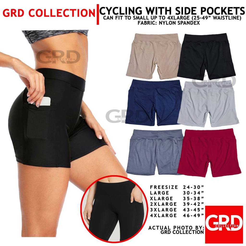 GRD S M L XL 2XL 3XL 4XL Cycling Short with Double side Pockets Boyleg Shorts