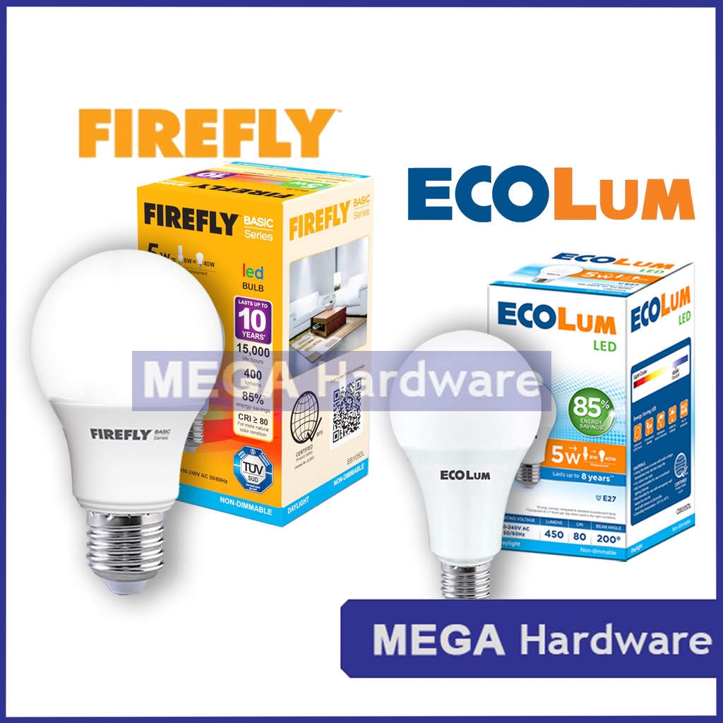 Firefly Basic Series LED Bulb - 9 Watts - Daylight / Cool White