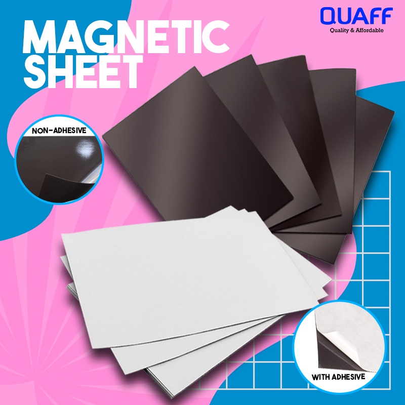 QUAFF Magnetic Sheets A4 / 4R / ATM Size With Adhesive & W/o Adhesive -  Cuttable Ref Magnet
