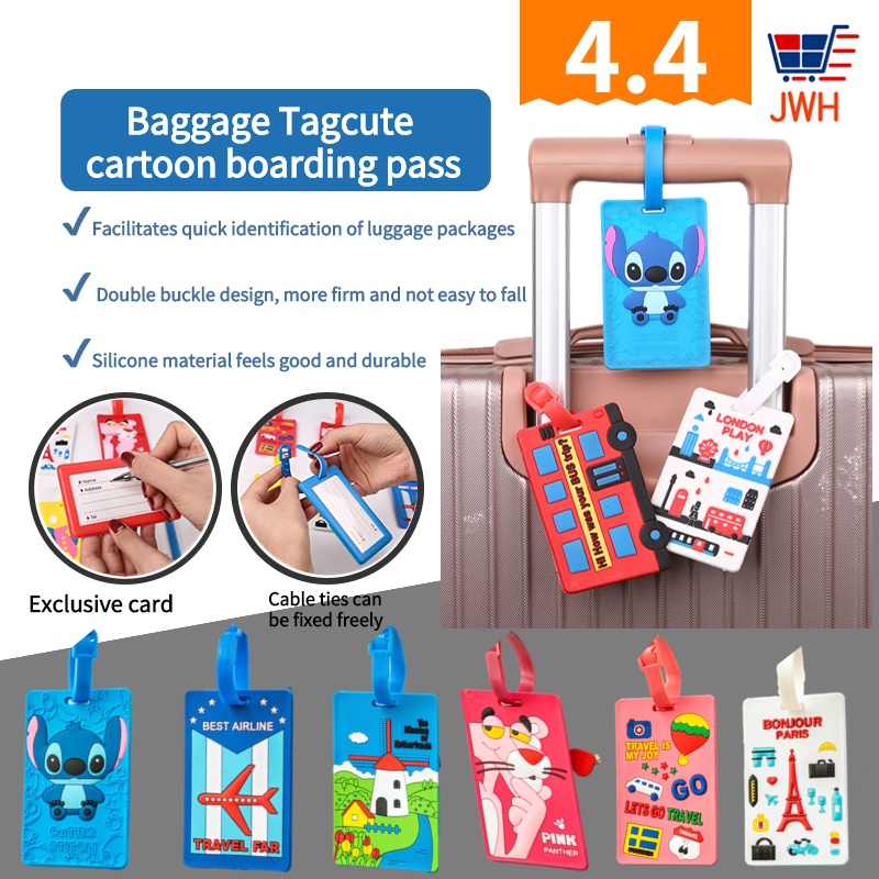 【Spot goods】Fashion Cartoon Silicone Suitcase Tag Creative trolley case  Boarding Pass List Luggage T