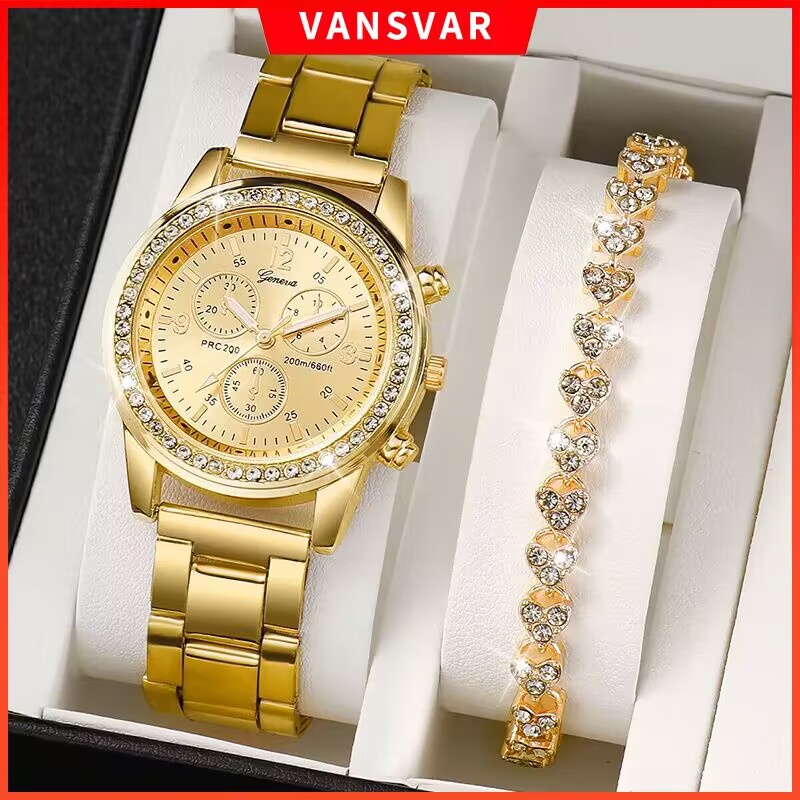 Reloj geneva discount stainless steel back