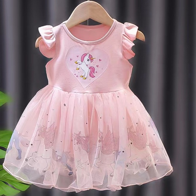 Pale pink unicorn mesh 2024 dress